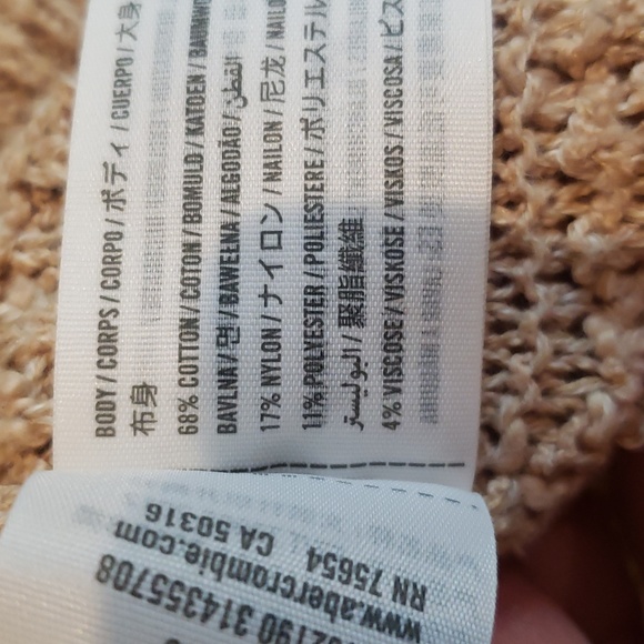 A&F XS Long knit sweater cardigan tan - Picture 7 of 8